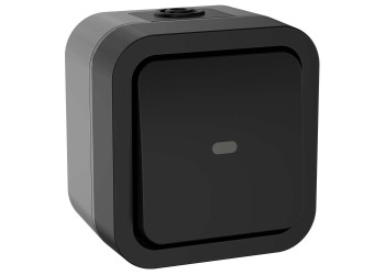 TORS Переключатель одноклавишный с индикацией 10А IP55 TS102 графит IEK TS-V10-1-10-55-K53