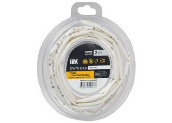 Трубка термоусадочная ТТУ нг-LS 3/1,5 белая (2м/упак) IEK UDR12-003-D15-002-K01-T