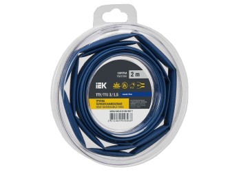 Трубка термоусадочная ТТУ нг-LS 3/1,5 синяя (2м/упак) IEK UDR12-003-D15-002-K07-T