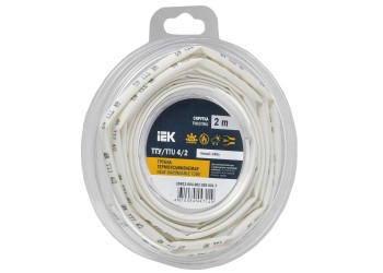 Трубка термоусадочная ТТУ нг-LS 4/2 белая (2м/упак) IEK UDR12-004-002-002-K01-T