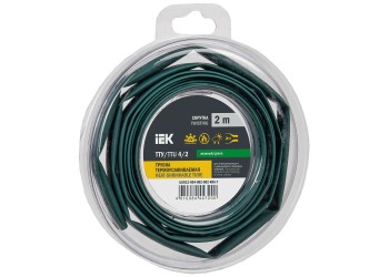 Трубка термоусадочная ТТУ нг-LS 4/2 зеленая (2м/упак) IEK UDR12-004-002-002-K06-T
