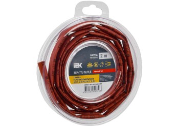 Трубка термоусадочная ТТУ нг-LS 5/2,5 красная (2м/упак) IEK UDR12-005-D25-002-K04-T
