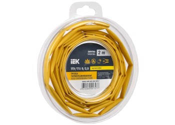 Трубка термоусадочная ТТУ нг-LS 5/2,5 желтая (2м/упак) IEK UDR12-005-D25-002-K05-T