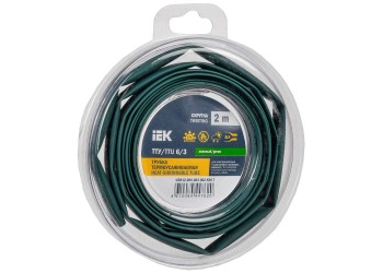 Трубка термоусадочная ТТУ нг-LS 6/3 зеленая (2м/упак) IEK UDR12-006-003-002-K06-T