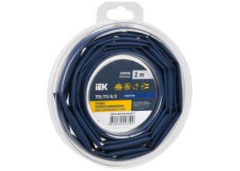 Трубка термоусадочная ТТУ нг-LS 6/3 синяя (2м/упак) IEK UDR12-006-003-002-K07-T