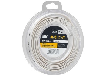 Трубка термоусадочная ТТУ нг-LS 8/4 белая (2м/упак) IEK UDR12-008-004-002-K01-T