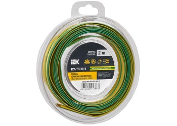 Трубка термоусадочная ТТУ нг-LS 8/4 желто-зеленая (2м/упак) IEK UDR12-008-004-002-K52-T