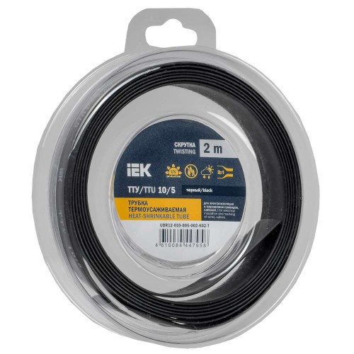Трубка термоусадочная ТТУ нг-LS 10/5 черная (2м/упак) IEK UDR12-010-005-002-K02-T, купить в Минске по самой низкой цене