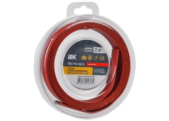 Трубка термоусадочная ТТУ нг-LS 10/5 красная (2м/упак) IEK UDR12-010-005-002-K04-T
