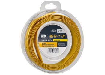Трубка термоусадочная ТТУ нг-LS 10/5 желтая (2м/упак) IEK UDR12-010-005-002-K05-T
