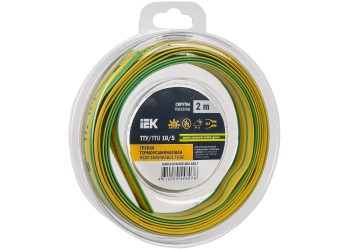 Трубка термоусадочная ТТУ нг-LS 10/5 желто-зеленая (2м/упак) IEK UDR12-010-005-002-K52-T