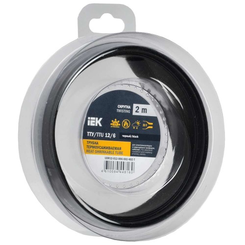 Трубка термоусадочная ТТУ нг-LS 12/6 черная (2м/упак) IEK UDR12-012-006-002-K02-T, купить в Минске по самой низкой цене