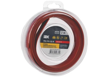 Трубка термоусадочная ТТУ нг-LS 12/6 красная (2м/упак) IEK UDR12-012-006-002-K04-T