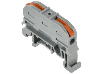 Строительно-монтажная клемма СМК 222-4111D проходная на DIN-рейку (50шт/упак) IEK UKZ20-4111D-050