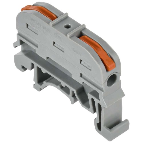 Строительно-монтажная клемма СМК 222-4111D проходная на DIN-рейку (50шт/упак) IEK UKZ20-4111D-050, купить в Минске по самой низкой цене