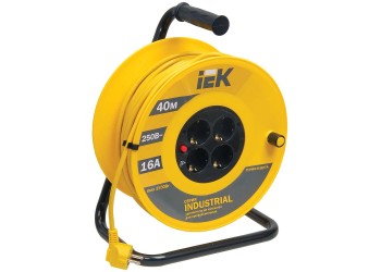 Катушка УК40 с термозащитой 4 места 2P+PE/40м 3х1,5мм2 INDUSTRIAL IEK WKP15-16-04-40