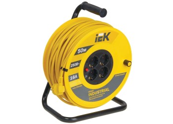 Катушка УК50 с термозащитой 4 места 2P+PE/50м 3х1,5мм2 INDUSTRIAL IEK WKP15-16-04-50