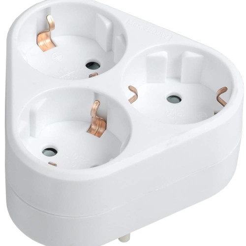 Тройник Т-01/03 3 места 2P+PE 16А треугольный белый IEK WTP10-16-03-Z-K01, купить в Минске по самой низкой цене