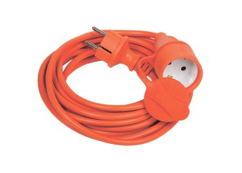 Шнур УШ-01РВ с вилкой и розеткой 2P+PE/5м 3х1,0мм2 IP44 оранжевый IEK WUP10-05-K09-44
