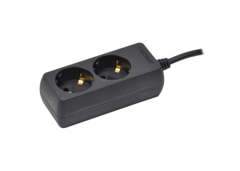 Удлинитель У02 2 места с заземлением 3м 3х1мм2 16А 250В черный IEK WYP10-16-02-03-Z-K02