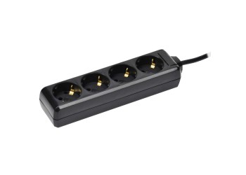 Удлинитель У04 4 места с заземлением 5м 3х1мм2 16А 250В черный IEK WYP10-16-04-05-Z-K02