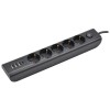 MODERN Удлинитель У05В 5 мест с заземляющим контактом 2м 3х1мм2 16А/250В USBх4 черный IEK WYP12-16-05-02-ZKU-K02, купить в Минске по самой низкой цене