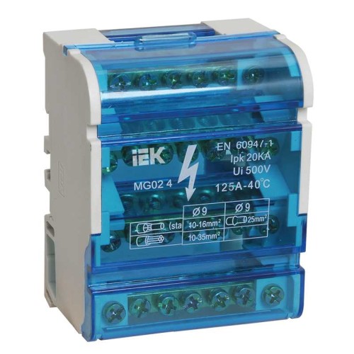 Шины на DIN-рейку в корпусе (кросс-модуль) ШНК 4х7 3L+PEN IEK YND10-4-07-100, купить в Минске по самой низкой цене