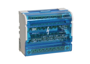 Шины на DIN-рейку в корпусе (кросс-модуль) ШНК 4х11 3L+PEN IEK YND10-4-11-125