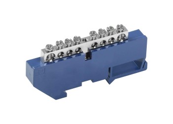 Шина N "ноль" на DIN-изоляторе с никелевым покрытием ШНИ-6х9-8-Д-С IEK YNN10-08-D-K07-N