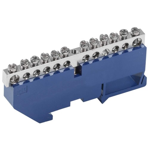 Шина N "ноль" на DIN-изоляторе с никелевым покрытием ШНИ-6х9-12-Д-С IEK YNN10-12-D-K07-N, купить в Минске по самой низкой цене