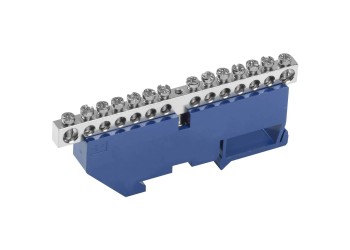 Шина N "ноль" на DIN-изоляторе с никелевым покрытием ШНИ-6х9-14-Д-С IEK YNN10-14-D-K07-N