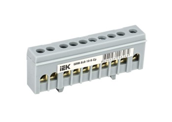 Шина L "фаза" в корпусном изоляторе на DIN-рейку ШНИ-6х9-10-К-Ср IEK YNN10-69-10KD-K02