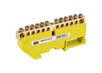 Шина PE "земля" на DIN-изол ШНИ-6х9-12-Д-Ж IEK YNN10-69-12D-K05