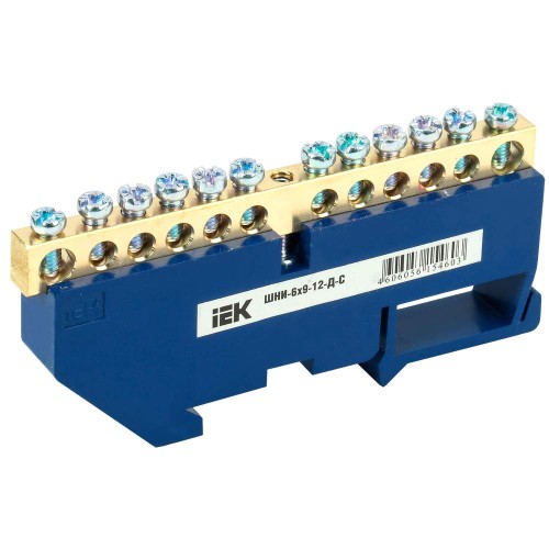 Шина N "ноль" на DIN-изол ШНИ-6х9-12-Д-С IEK YNN10-69-12D-K07, купить в Минске по самой низкой цене