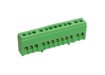 Шина PE "земля" в корпусном изоляторе на DIN-рейку ШНИ-6х9-12-К-З IEK YNN10-69-12KD-K06