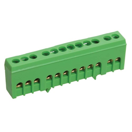 Шина PE "земля" в корпусном изоляторе на DIN-рейку ШНИ-6х9-12-К-З IEK YNN10-69-12KD-K06, купить в Минске по самой низкой цене