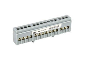 Шина L "фаза" в корпусном изоляторе на DIN-рейку ШНИ-6х9-14-К-Ср IEK YNN10-69-14KD-K02