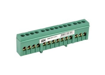 Шина PE "земля" в корпусном изоляторе на DIN-рейку ШНИ-6х9-14-К-З IEK YNN10-69-14KD-K06