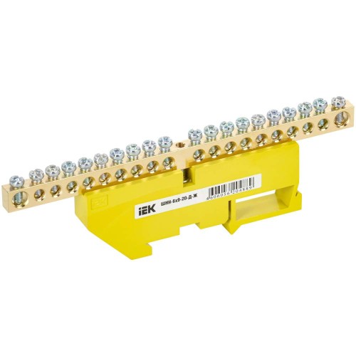 Шина PE "земля" на DIN-изол ШНИ-6х9-20-Д-Ж IEK YNN10-69-20D-K05, купить в Минске по самой низкой цене