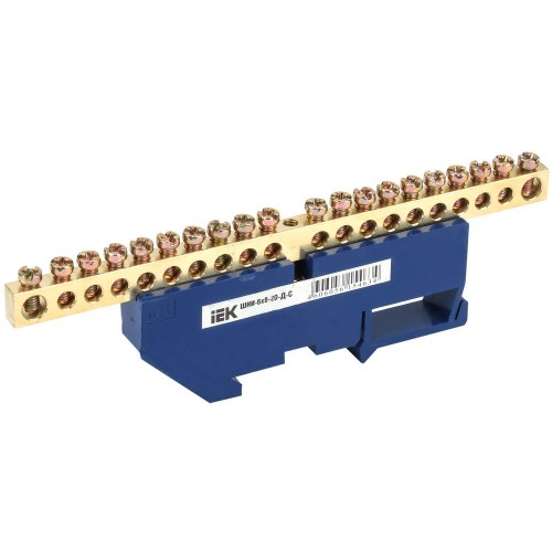 Шина N "ноль" на DIN-изол ШНИ-6х9-20-Д-С IEK YNN10-69-20D-K07, купить в Минске по самой низкой цене