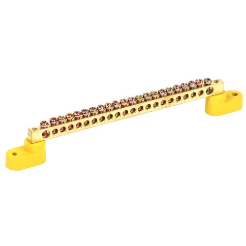 Шина PE "земля" на двух угловых изоляторах ШНИ-6х9-22-У2-Ж IEK YNN10-69-22C2-K05, купить в Минске по самой низкой цене