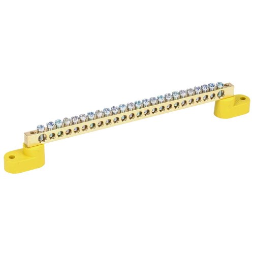 Шина PE "земля" на двух угловых изоляторах ШНИ-6х9-24-У2-Ж IEK YNN10-69-24C2-K05, купить в Минске по самой низкой цене