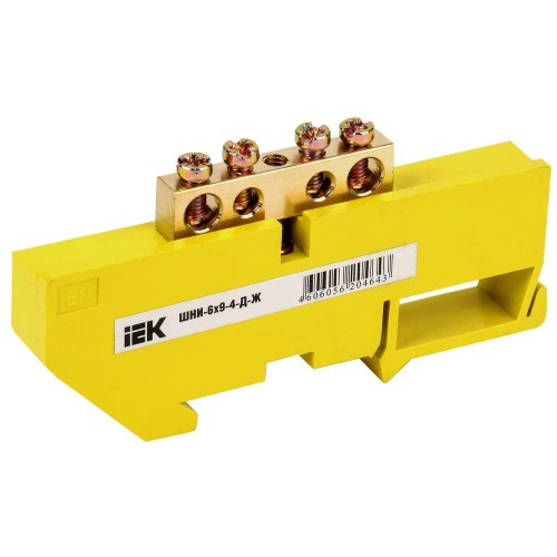 Шина PE "земля" на DIN-изол ШНИ-6х9-4-Д-Ж IEK YNN10-69-4D-K05, купить в Минске по самой низкой цене