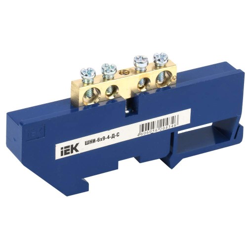 Шина N "ноль" на DIN-изол ШНИ-6х9-4-Д-С IEK YNN10-69-4D-K07, купить в Минске по самой низкой цене