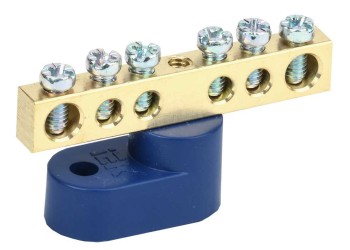 Шина N "ноль" на одном угловом изоляторе ШНИ-6х9-6-У1-С IEK YNN10-69-6C1-K07