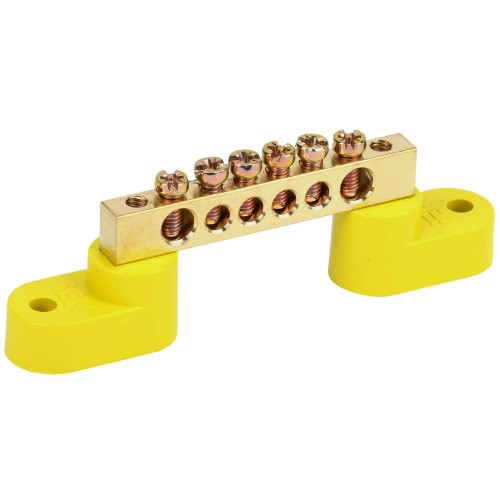 Шина PE "земля" на двух угловых изоляторах ШНИ-6х9-6-У2-Ж IEK YNN10-69-6C2-K05, купить в Минске по самой низкой цене