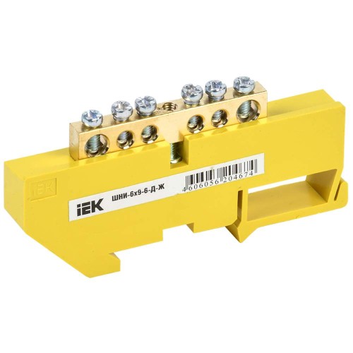 Шина PE "земля" на DIN-изол ШНИ-6х9-6-Д-Ж IEK YNN10-69-6D-K05, купить в Минске по самой низкой цене