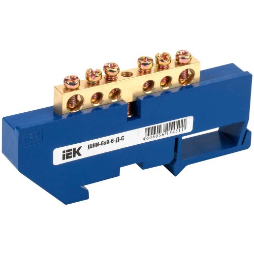Шина N "ноль" на DIN-изол ШНИ-6х9-6-Д-С IEK YNN10-69-6D-K07, купить в Минске по самой низкой цене