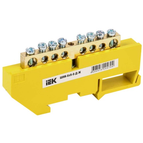 Шина PE "земля" на DIN-изол ШНИ-6х9-8-Д-Ж IEK YNN10-69-8D-K05, купить в Минске по самой низкой цене