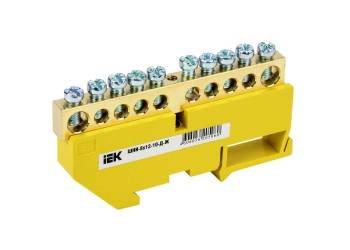 Шина PE "земля" на DIN-изол ШНИ-8х12-10-Д-Ж IEK YNN10-812-10D-K05